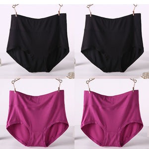 Women Underwear Soft Viscose Solid Color High Waist Panties 4pcs A Lot