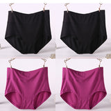 Women Underwear Soft Viscose Solid Color High Waist Panties 4pcs A Lot