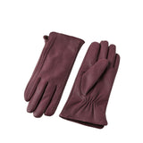 European And American Ladies Color Sheepskin Gloves Fashion Autumn And Winter Warm With Velvet