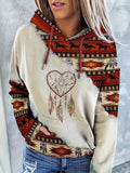 FallWinter Hoodie Ethnic Print