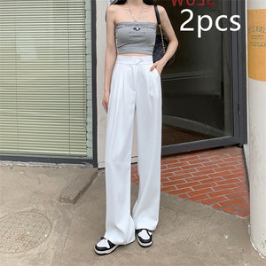 Women's New High Waist Loose Drape Suit Wide Leg Pants