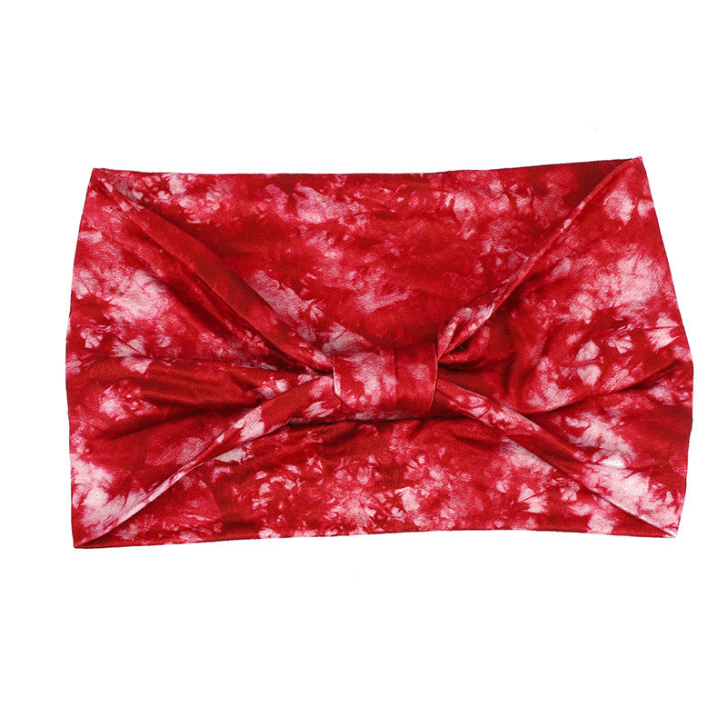 European And American New Tie-dye Sports Sweat-absorbent Hair Band Women's Super Wide Headscarf