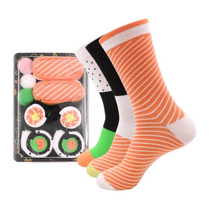 Creative Sushi Mid-calf Combed Cotton Socks Boxed Christmas