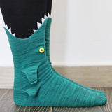 Funny Shark Chameleon Cartoon Socks