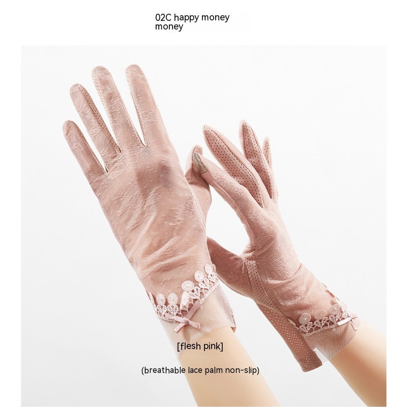 Lightweight Breathable Lace Sun Protection Gloves