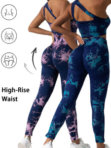 2pack Tie-dye Yoga Pants Seamless Yoga Pants