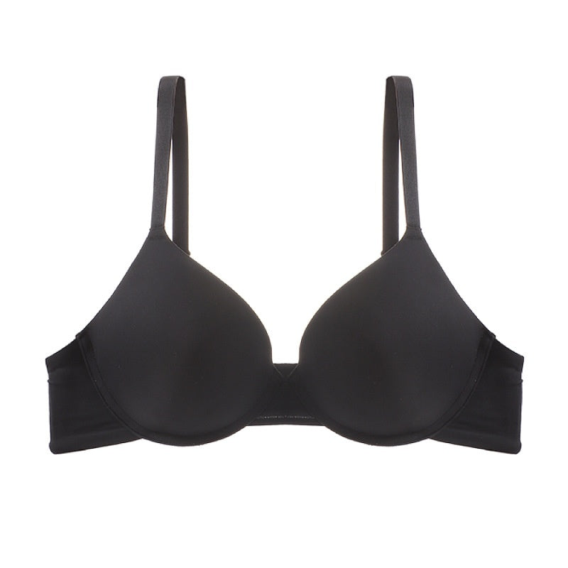 Glossy Push-up Large Bra Soft Steel Ring Adjustable Bra