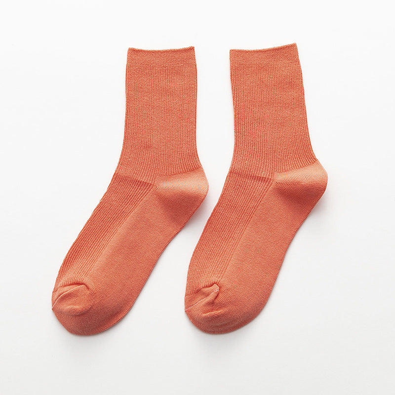 Summer Candy Color Solid Color Mid-calf Length Socks