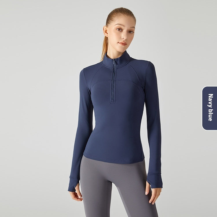 Fleece-lined Yoga Clothing Top Long Sleeve Fitness