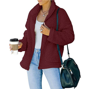 Fashionable Plush Warm Jacket Women