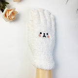 Warm Lady Winter Knitting Plush Gloves