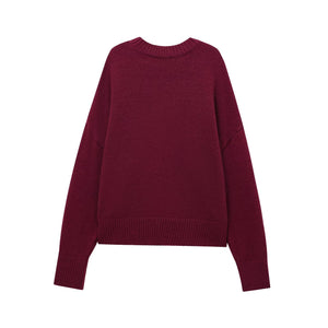 Versatile Solid Color Long Sleeve Soft Sweater