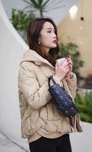 Women's Cotton-padded Short Fake Two-piece Hooded Casual Coat