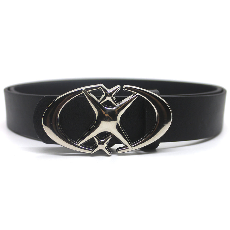 Original Design Double Crescent Moon Cross Star Buckle Belt