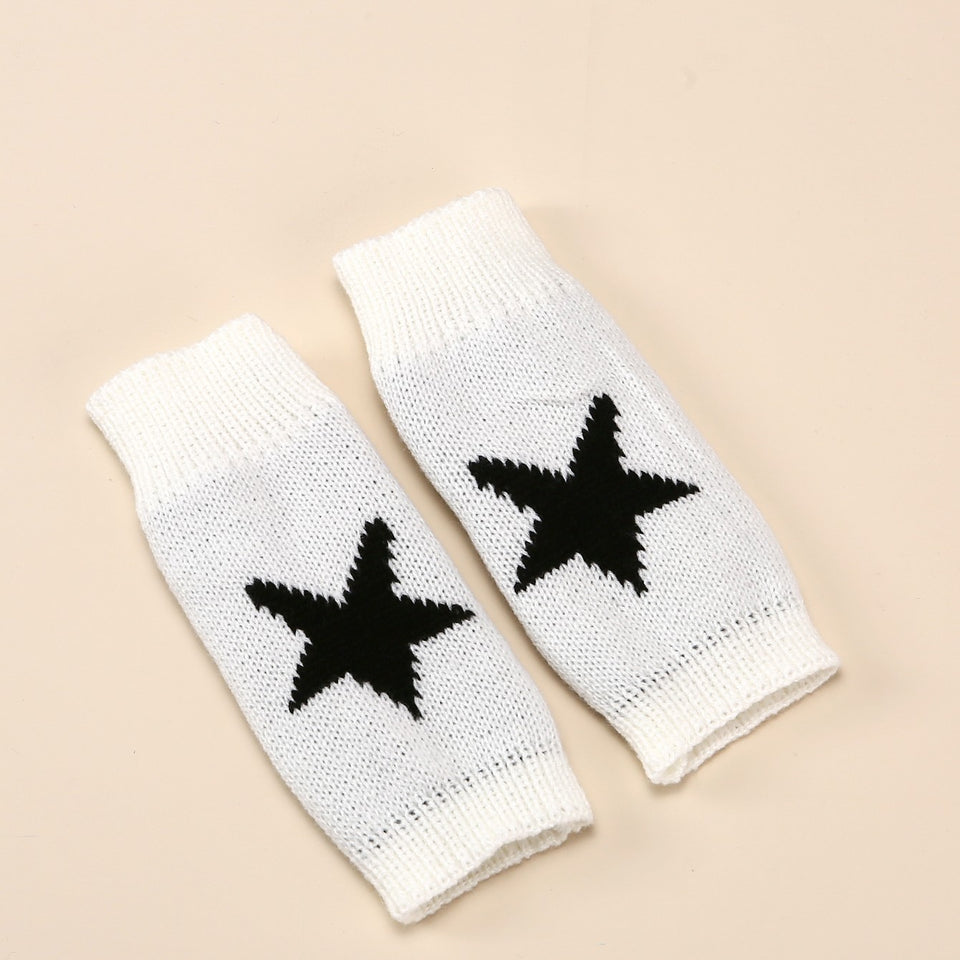 Autumn And Winter Acrylic Wool Five-pointed Star Gloves Warm Oversleeve