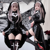 Vampire Nun's Outfit Halloween Adult Cosplay Costume Cross Dark Goth Style Cos Role Play