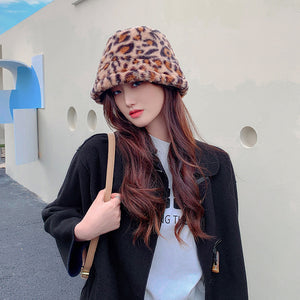 Fleece-lined Warm Face-covering Bucket Hat