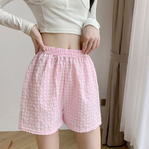 Women's Thin Cotton Silk Plaid Shorts