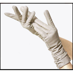 High-end Women's Sheepskin Gloves Leather Extended