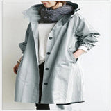 Korean Version Of The Thin Windbreaker Fat Mm mid-Length 200 kg Loose Coat