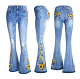 Women's Flared Jeans Women's 3D Embroidery