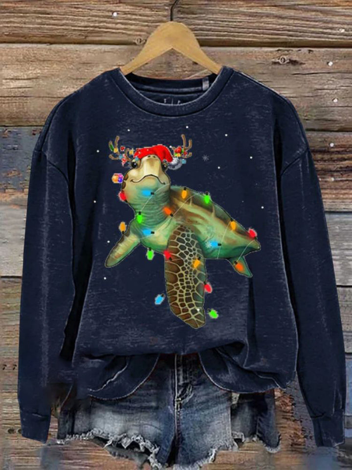 Women's Sweater 3D Digital Christmas Series Printed Crew Neck Sweatshirt