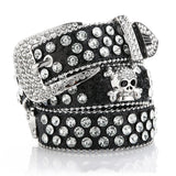 Women's Cowboy Style Skull Rhinestone Belt