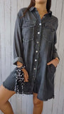 Jean-like Cloth Casual Long Shirt Coat