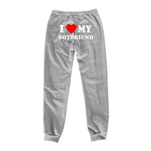 I Love MY BOYFRIEND Printed Trousers Casual Sweatpants Men And Women Sports Pants