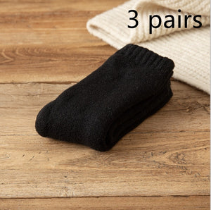 Winter Warm Padded Extra Thick Fleece Lined Fur Selvedge Female Middle Tube Socks