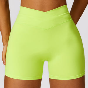 Skinny Hip Raise Yoga Shorts Brushed Cross High-waisted Trousers